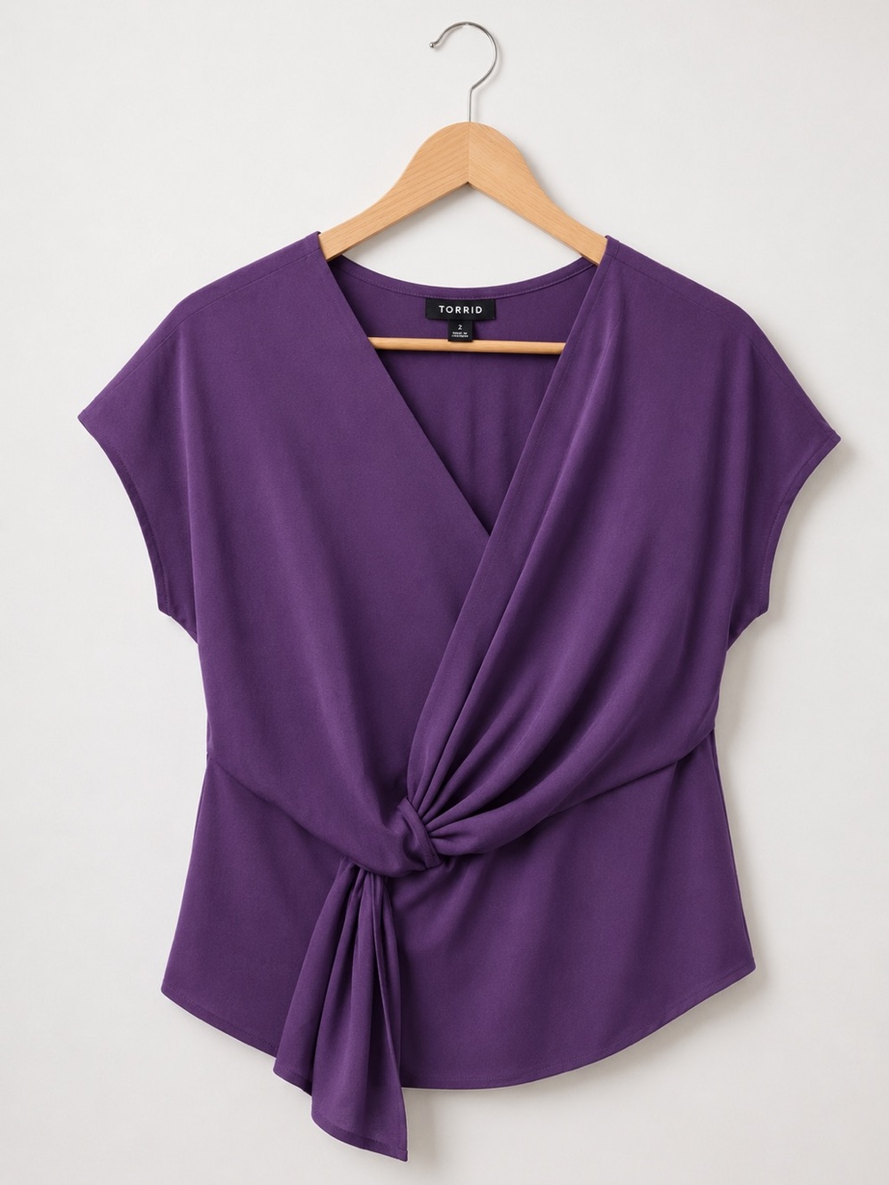 TORRID Surplice Twist-Front Women's Top in Purple